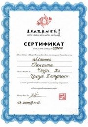 Сертификат цигун II&nbsp;ступени