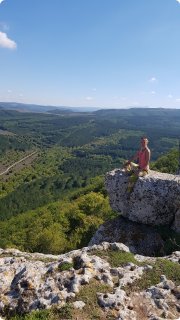 Крым. Вид с&nbsp;плато древнего пещерного города Чуфут-Кале. сентябрь 2018