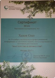Сертификат участника конференции, Москва, 2017