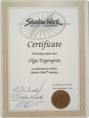 Olga Evgenyeva&nbsp;— Certificate