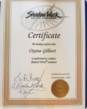 Oxana Gilburt&nbsp;— Certificate