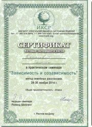 Сертификат СПециалист:"Зависимость и&nbsp;СОзависимость"