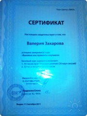 Сертификат о&nbsp;прохождении тренинга по&nbsp;системе "Духовный выбор"