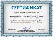 Сертификат прохождения обучения