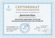 Вебинар "Критерии здоровья. Регистры психопатологических расстройств"