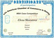 American Chamber of&nbsp;Commerce MBA Case Study Competition Sertificate